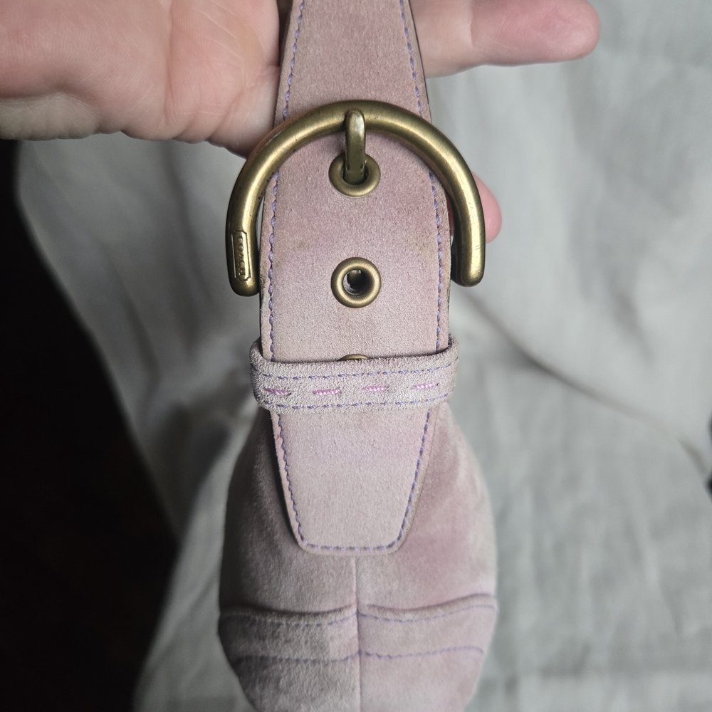 Vintage Y2K Coach Lavender Suede Mini Soho Hobo Shoulder Bag - Picture 4 of 10